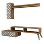 Hanah Home Mueble de TV Planet Nogal y Blanco